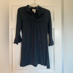 Free People Black Pleated Tunic Blouse